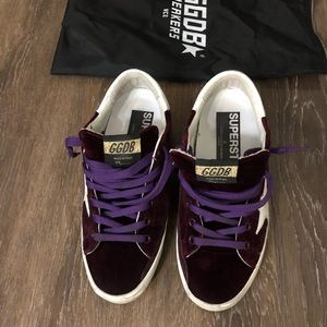 Golden Goose Purple Velvet Sneakers